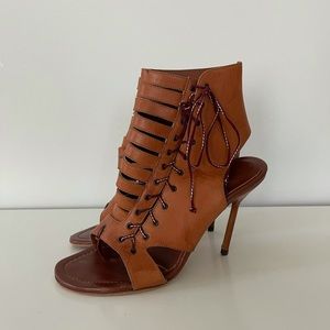 Manolo Blahnik Cutout Lace-up Bootie